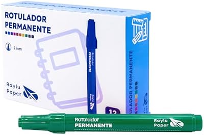 Rotuladores Permanentes con Punta de 2mm, Rotulador Permanente Resistente al Agua y la Decoloración de Secado Rápido, Ideal para Papel, Cartón, Plástico, Metal y Tela (12, Verde)