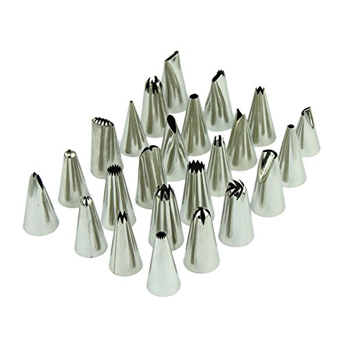 Cake Mould,Baomabao 24Pcs Stainless steel Icing Piping Nozzles Pastry Tool