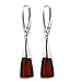 Ian and Valeri Co. Black Cherry Amber Sterling Silver Modern Set Leverback Earrings Necklace 18 Inches