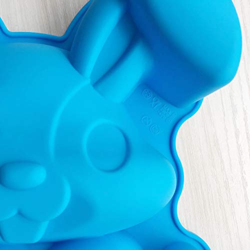 MoldFun Bunny Holding Egg Cake Pan, BPA Free and Non-Stick Rabbit Silicone Bakeware Mold for Baking Easter Day Party Cake Dessert (Random Color) - Thumbnail 6