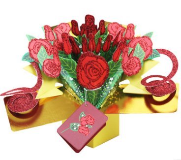 Rocita Carte De Voeux 3d Fleur Rose Bouquet Creux Carte De