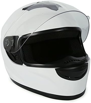 Anweer Motorcycle Helmet,Full Face Motocross Visor Flip Up Helmet Street Bike Helmets DOT Approved, Motorbike Off Road Dirt Bike Safety Helmet for Adult Men Women-White