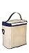 SoYoung Small Cooler Bag - Lunch - Raw Linen, Eco-Friendly, Leakproof, Easy to Clean - Blue Dino