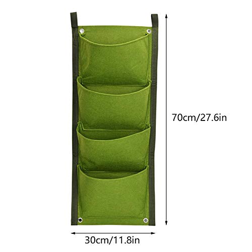Fdit Vertikaler Wand-Blumenkasten für den Garten, mit 4 Taschen, beste hängende Pflanztaschen für das Wachstum von Pflanzen, zur Dekoration von Haus, Büro, Gartenhof – Bild 3