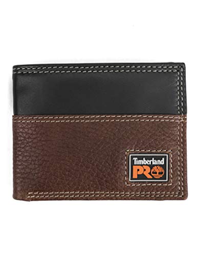 Timberland PRO Carteira masculina fina de couro RFID com janela traseira para identidade, Teca, tamanho nico