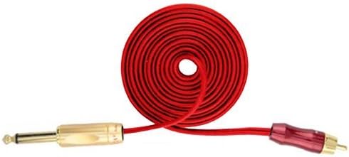 RED Premium RCA CORD for Tattoo Machine &amp; Power Supply 7.5 Ft by Hummingbird Rotary