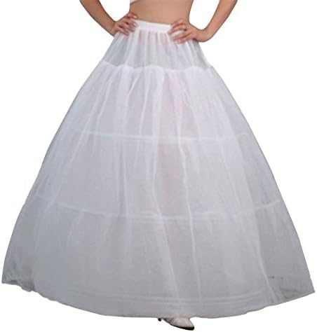AWSALE 3 Hoops Petticoats Crinoline Slips Underskirt Floor Length for Bridal Gown