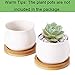 IHUIXINHE Bamboo Plant Saucer Round Plant Pot Tray Indoor Outdoor Plants, Set of 6 (Round)