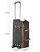 Kattee Luggage Rolling Duffel Bag Leather Trim Canvas Wheeled Carry-on Travel Bag 50L (Black)