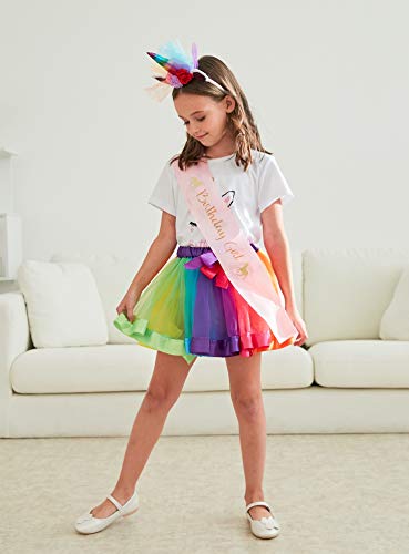 2 Girls+Layered+Unicorn+Tshirt+Headband