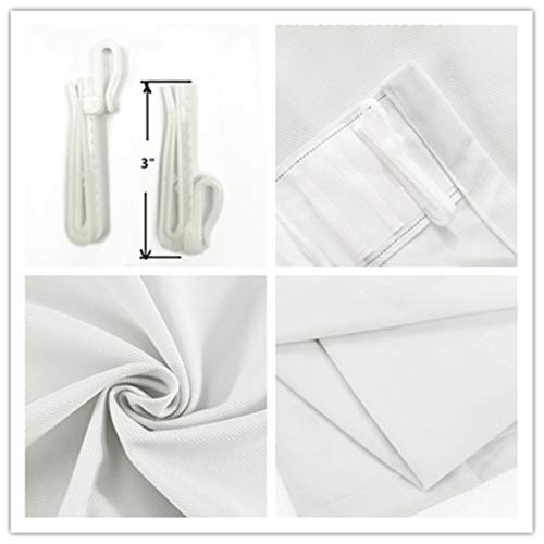 cololeaf 5ft Wide x 8ft Tall Flat Hooks Hanging for Hospital Medical Clinic SPA Lab Cubicle Curtain Divider Privacy Screen, in White Customizable