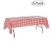 Oojami Pack of 6 Plastic Red and White Checkered Tablecloths - 6 Pack - Picnic Table Covers