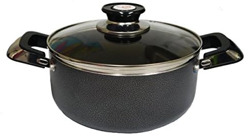 Modin Hard-Anodized Aluminum Sauce Pot,Nonstick Cookware,with Glass Lid and Two Rivated Handles,2-quart, 7inch Dia, Black