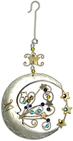 Pilgrim Imports Handmade Car Charm Bronze Nickel and Copper Hanging Ornament - Crescent Moon