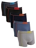 Dimore 5 Pack Active Fit Boxer Briefs Shorts Underwear-Modern Cotton Trunk, Multicolored, Large