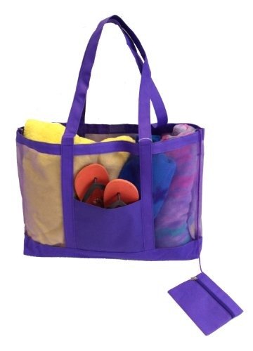 Getagadget Huge See Thru Mesh Beach Tote Bag One Size Purple Buy Online In Andorra At Andorra Desertcart Com Productid