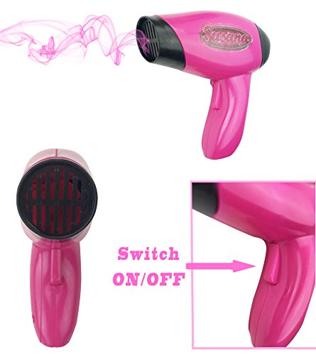 Stylish Girls Pink Beauty Fashion Hair Salon Pretend Play Toy Set (18 Pieces)