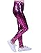 HDE Girl's Shiny Mermaid Leggings Metallic Fish Scale Tights Mermaid Costume (Pink, 7/8)