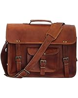 Vintage Leather Laptop Bag 15" Messenger Handmade Briefcase Crossbody Shoulder Bag
