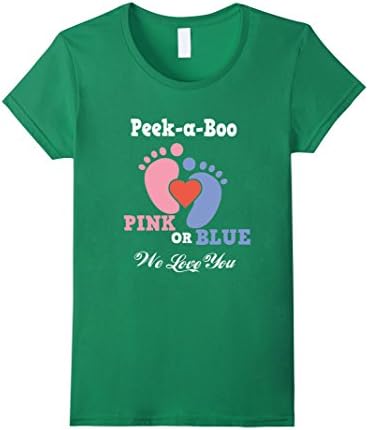 Women's Pink or Blue We Love You Gender Reveal T-Shirt Small Kelly Green