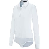 Tapata Womens Bodysuit Blouse Button Down One-Piece Long Sleeve Solid Office Work Shirt Casual Tops