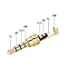Timibis 6Pcs 4 Pole 3.5mm Male Repair Headphone Stereo Jack Plug Metal Audio Soldering & Spring Connector Adaptor Tool
