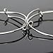 HUELE 20 Pack Metal Women's Expandable Blank Bangle Adjustable Wire Bracelet for DIY Jewelry Making Charm Bracelets(2.6 Inch)