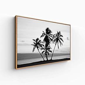 Canvas Wall Art for Living Room, Bedroom Monochrome Plants Framed Canvas Prints for Home Decoration Ready to Hang - 16x24 inches