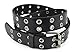 Belle Donne Women Belt, Double Grommet, Grunge, Emo, Goth Punk Style, studded Double Holes, Black Belt Medium
