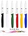 6 Piece Straight Paring Knife Set. Includes One Red, Blue, Yellow, Green, Black and White.NSF Certified, By ICEL.