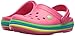 Crocs Unisex-Child Crocband Rainbow Band Clogs, Paradise Pink, 9 Toddler