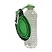Collapsible Silicone Bowl / Water Travel Dish for Dogs or Cats, Plus Patent-pending Bottle Holder & Clip for On-the-Go use - 12oz - Green - BPA Free - FDA Approved (Bowl)