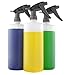 Industrial Grade Chemical Resistant 32-Ounce Plastic Spray Bottles (3-Pack); Heavy Duty Commercial Grade Adjustable Spray Rate Trigger Sprayers w/ Chemical-Resistant Sprayer Heads + Lids Too