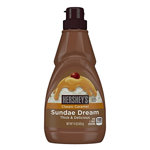 HERSHEY'S SUNDAE DREAM Syrup, Classic Caramel Syrup (Kosher Dessert Topping), 15 Ounce Bottle (Pack of 6)