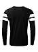 KAIUSI Men's Crew Neck Long Sleeve Contrast Color Casual Slim T-Shirt Top Medium Black