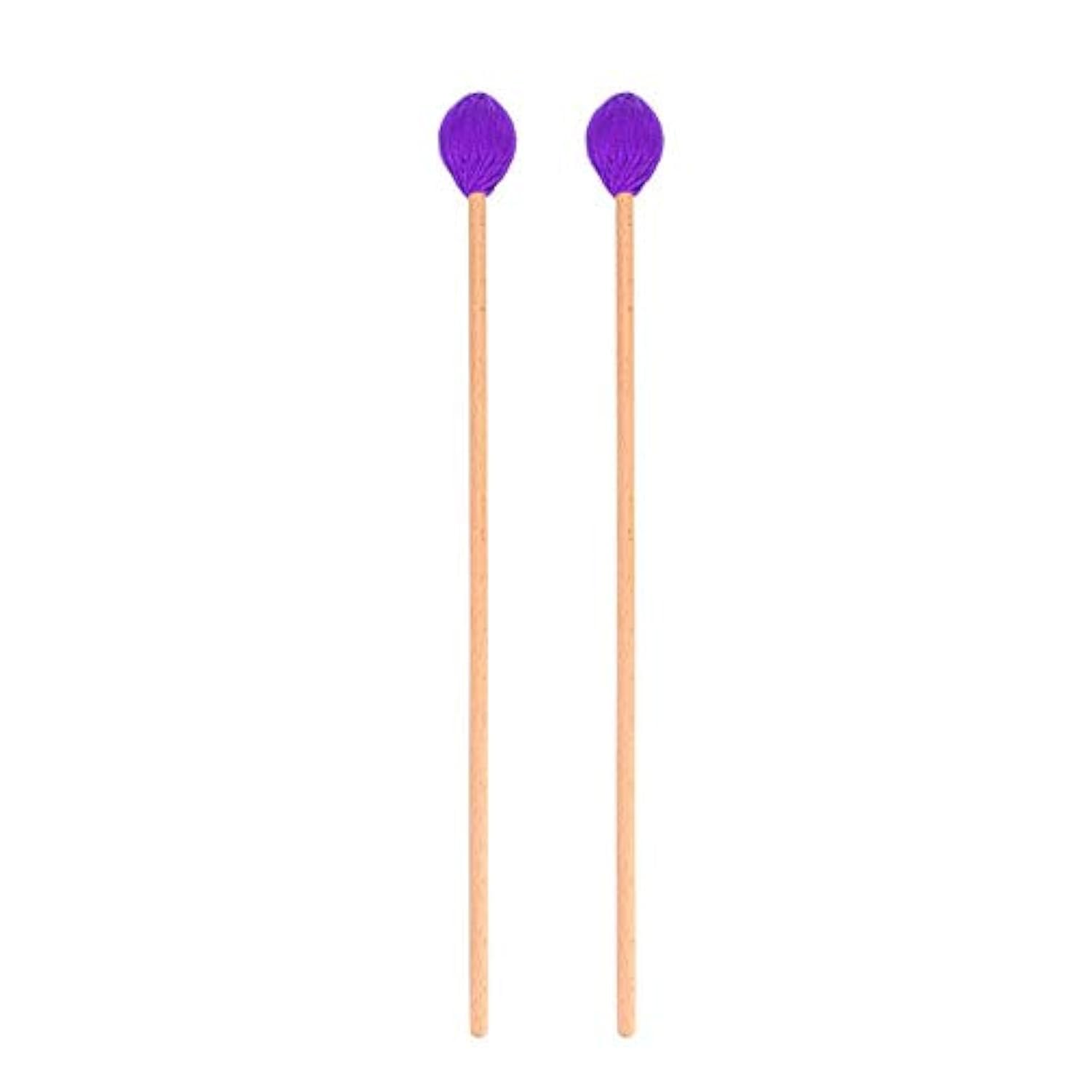 Marimba Mallets, Marimba Sticks Marimba Parts Percussion Mallets Marimba Accessory Percussion Instruments Accessory With Wool Heads And Beech Handles For Intermediate Players(Purple)