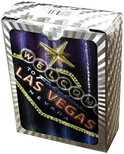 WELCOME TO FABULOUS LAS VEGAS MINI PLAYING CARD DECK IN SHINY SILVER/MULTI COLOR