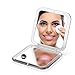 OMIRO Folding Compact Mirror, 1X/10X Magnification 3½” Pocket Size Square Hand Mirror for Travel Makeup (Silver)