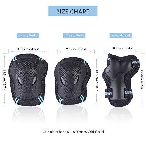 Ulikey Kinderbeschermers, 6-in-1 kit, kniebeschermers, elleboogbeschermers, polsbeschermers, beschermingsuitrustingsset… - Image 3