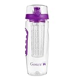Gonex 32oz Fruit Infuser Water Bottle Flip Top BPA Free Tritan Water Bottle