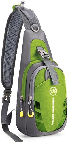 WildX Casual Cross Body Bag Sling Bag Chest Pack with Adjustable Shoulder Strap for Outdoor Cycling Hiking Camping Travel (Green)