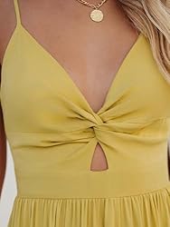 CUPSHE Women's V Neck Twisted Sleeveless Cutout