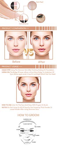 FantasyDay Illuminator Face Highlighter Makeup Sticks Pearl Shimmer Whitening Cream Shimmer Contouring Stick Foundation Stick Face Eye Nose Concealer Pen #2 - Thumbnail 6