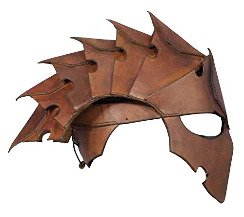 Warrior Leather Helmet, brown, LARP