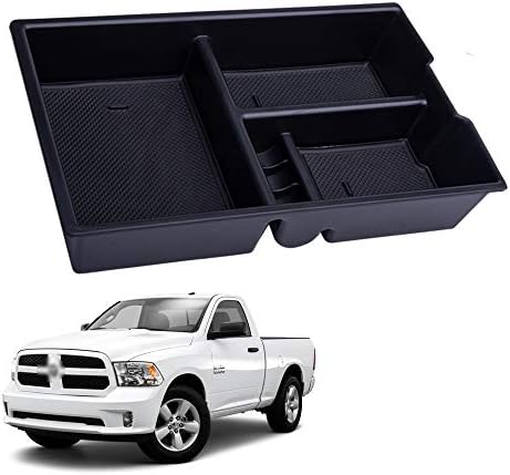 Sushiyi Center Console Organizer Compatible with Dodge Ram 1500 2500 3500 09-18, ABS Tray Armrest Box Secondary Storage for Ram 1500 2500 3500 (Full Console w/Bucket Seats ONLY)
