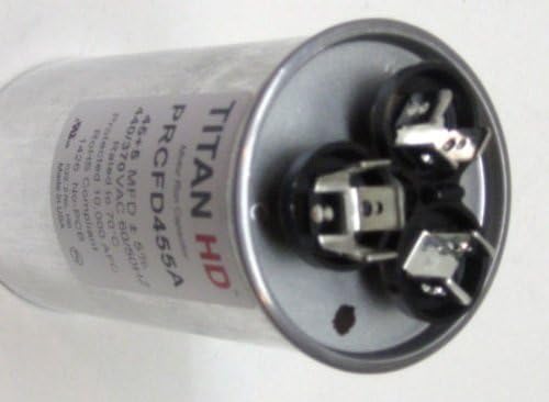 Room Air Conditioner Replacement Parts TitanHD PRCFD455A American-Made HVAC Round Motor Run Dual Capacitor. 45/5