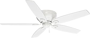 Casablanca Indoor Low Profile Ceiling Fan, with pull chain control - Durant 54 inch, White, 54103