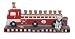 Hand painted Children's Fire Truck Hanukkah Menorah Chanukiah by Jessica Sporn