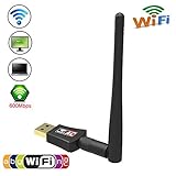 VSHARE Wireless USB Wifi Network Adapters Wi-Fi Dongles Antenna, 600Mbps Dual Band 5.8GHz+2.4GHz with Antenna (L)