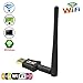 VSHARE Wireless USB Wifi Network Adapters Wi-Fi Dongles Antenna, 600Mbps Dual Band 5.8GHz+2.4GHz with Antenna (L)